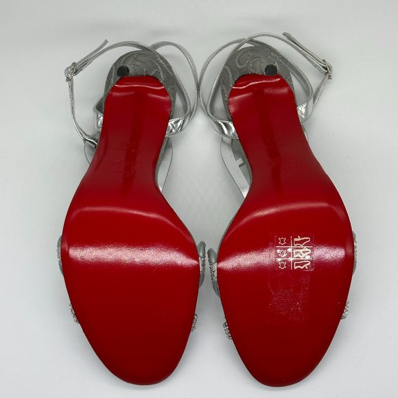 Christian Louboutin DOUBLE L STRASS 100 Crystal Glitter Sandals Heel Shoes - Picture 14 of 16